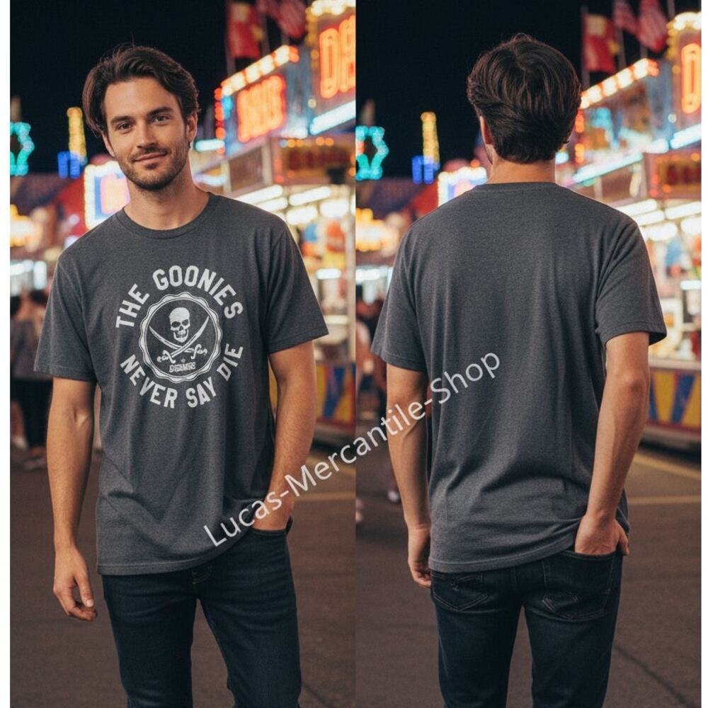 Goonies Never Say Die Gray T Shirt Men’s XL 46-48 Movie Graphic Tee